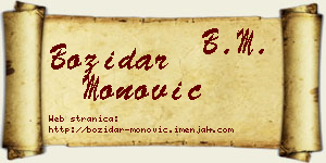 Božidar Monović vizit kartica